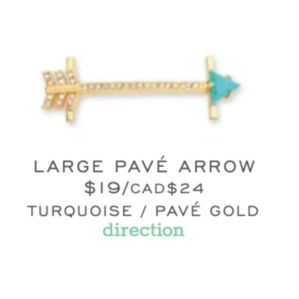 Keep Collective Large Pave Arrow Gold and Turquoise Charm (retired)